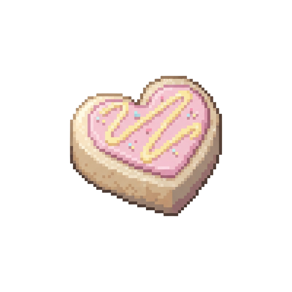 A Mini Pastel Heart-shaped Cookie