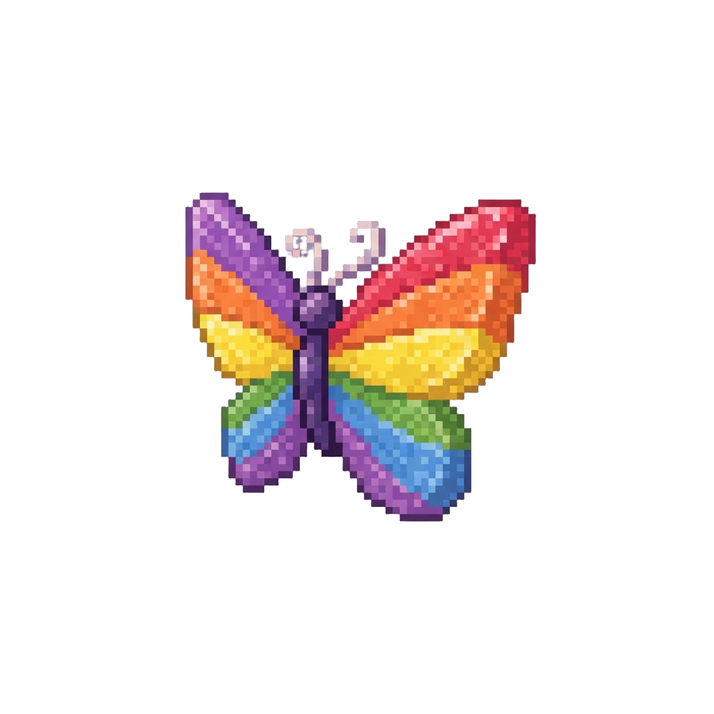 A Rainbow Sugar Butterfly Garnish