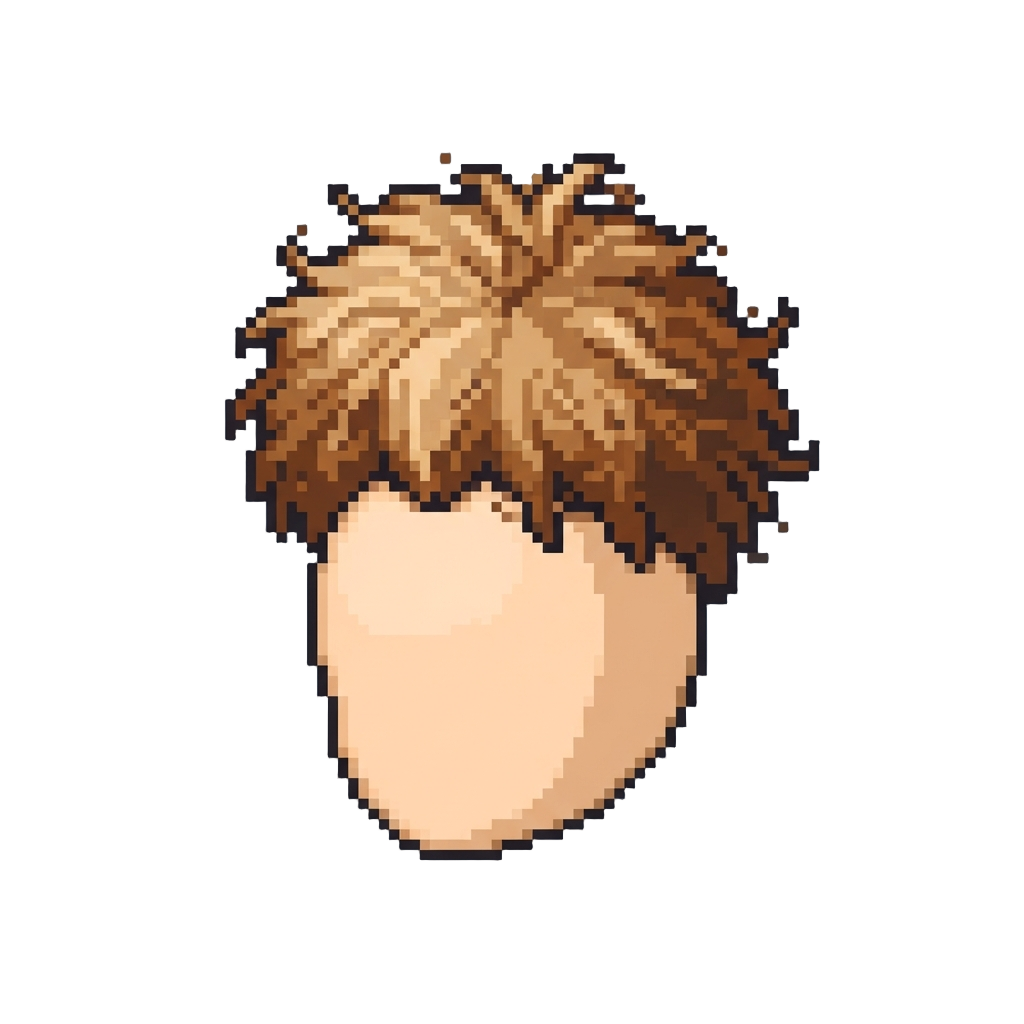 A Single Giant Fluffy Hairball Sitting Awkwardly Atop a Totally Smooth Head