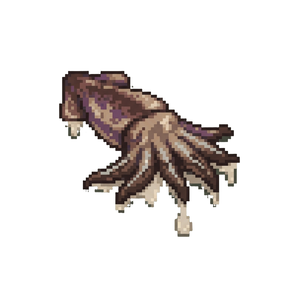 A Completely Flattened Damp Squid-like Mop Dripping Soft Goo