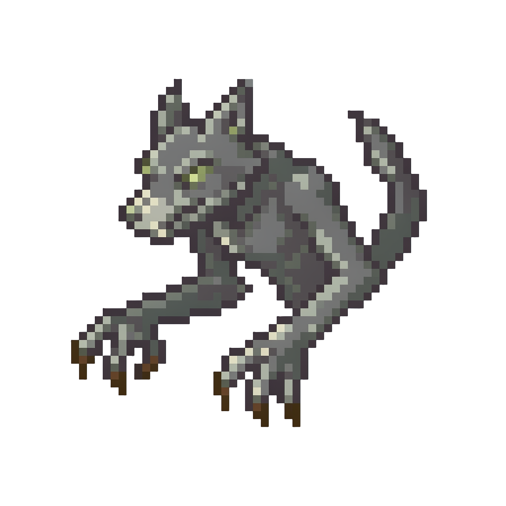 A Wiry Gray Werewolf with Elongated Jagged Claws