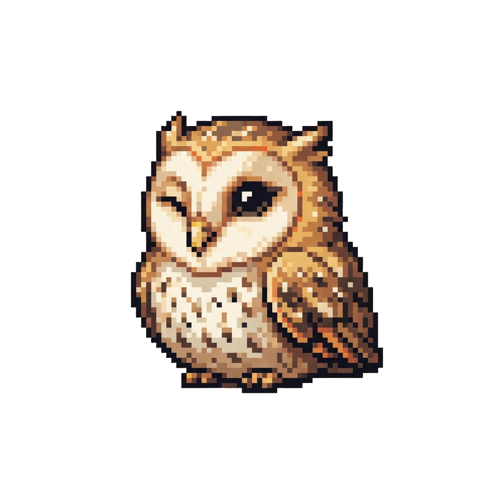 A Fluffy Little Barn Owl Blinking Curious Oversized Eyes