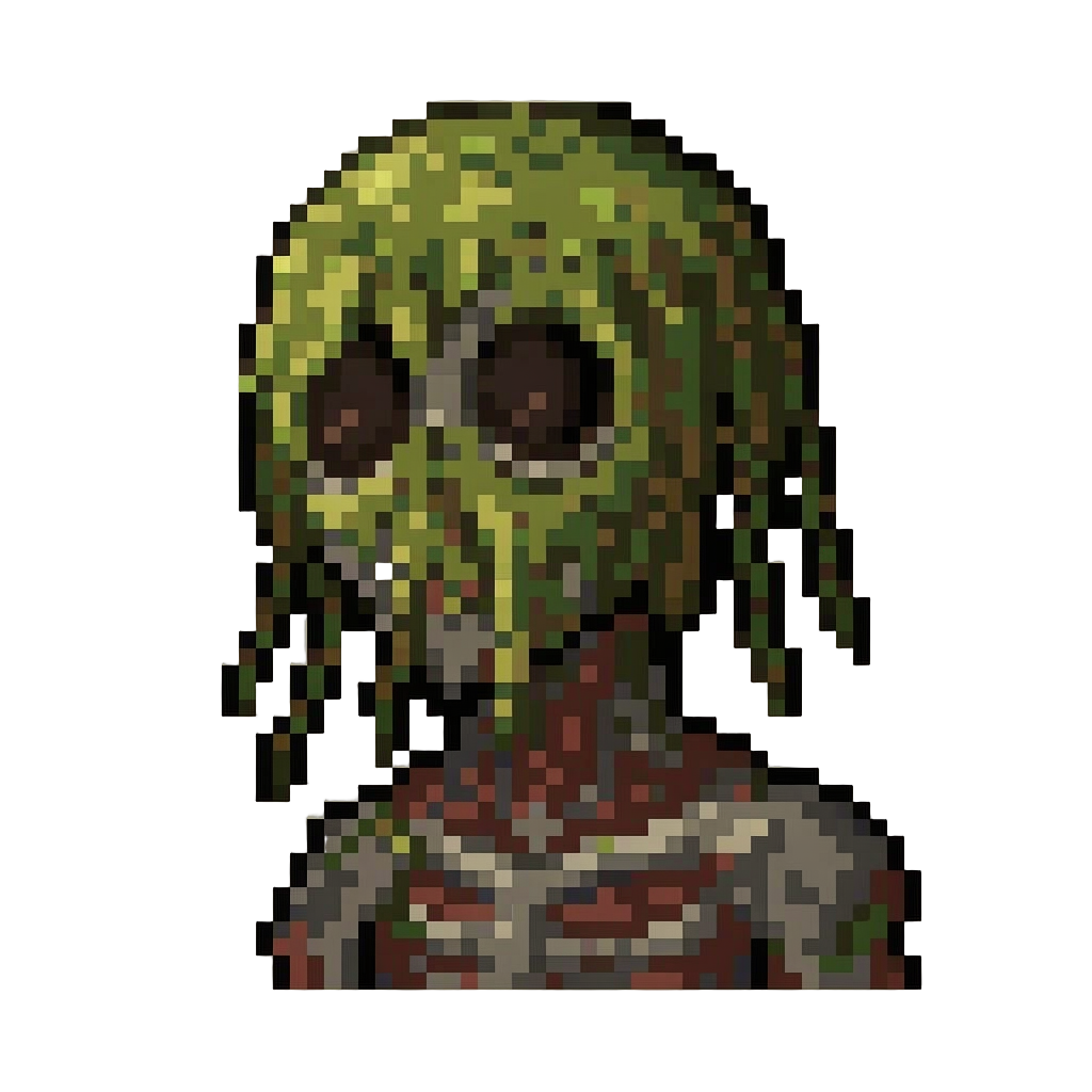 A Moss-encrusted Swamp Zombie Draped in Tangled Weeping Vines