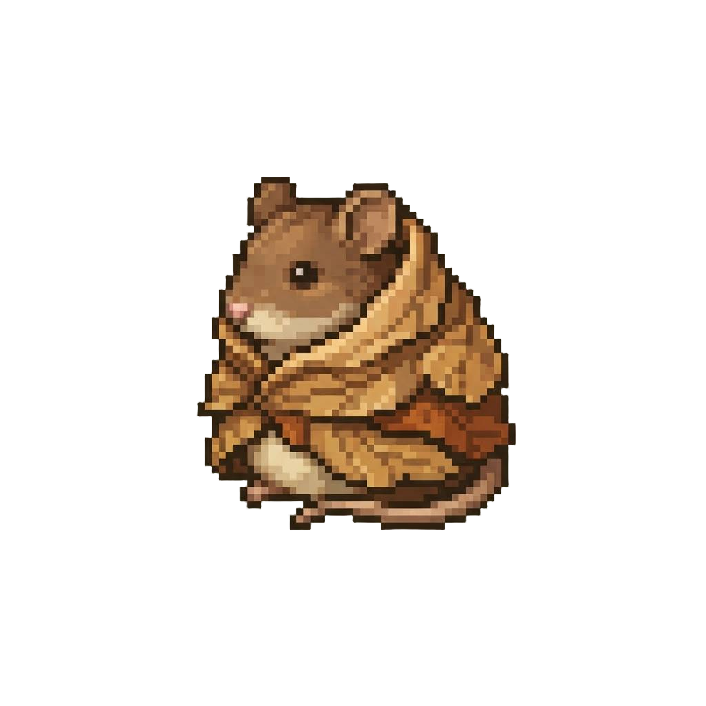 A Plump Field Mouse Wrapped in a Dry Leaf Shawl