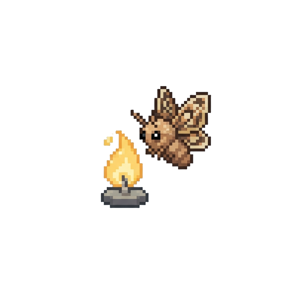 A Fluffy Moth Fluttering Lazily Around the Flame