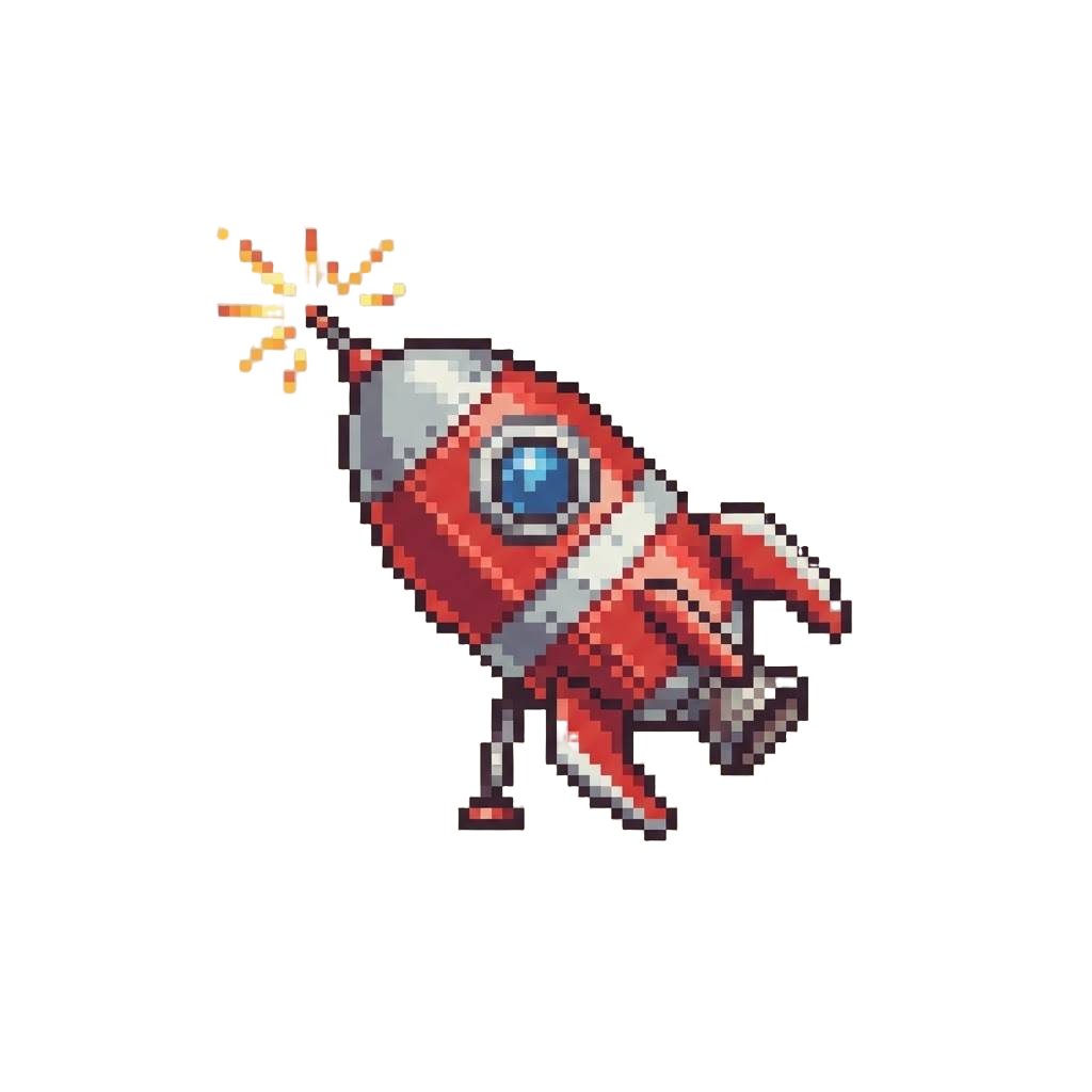 A Retro 1950s Tin-toy Rocket Ship with Radiating Antenna Sparks