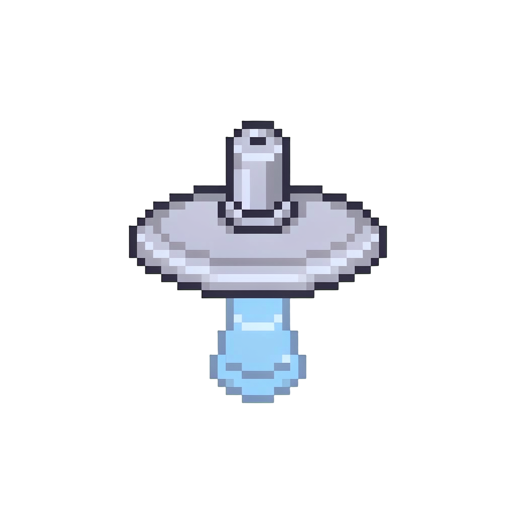 A Classic Silver Disc Ufo Projecting a Humming Tractor Beam