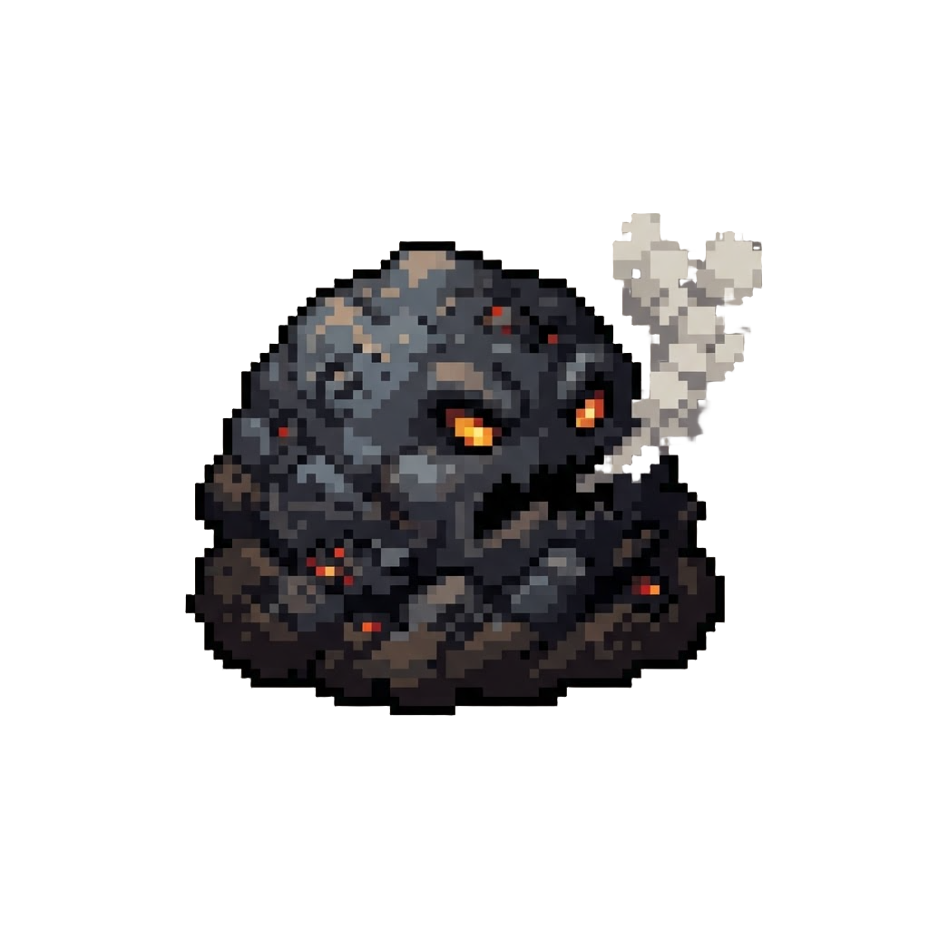 A Colossal Soot Demon Sputtering Smoke