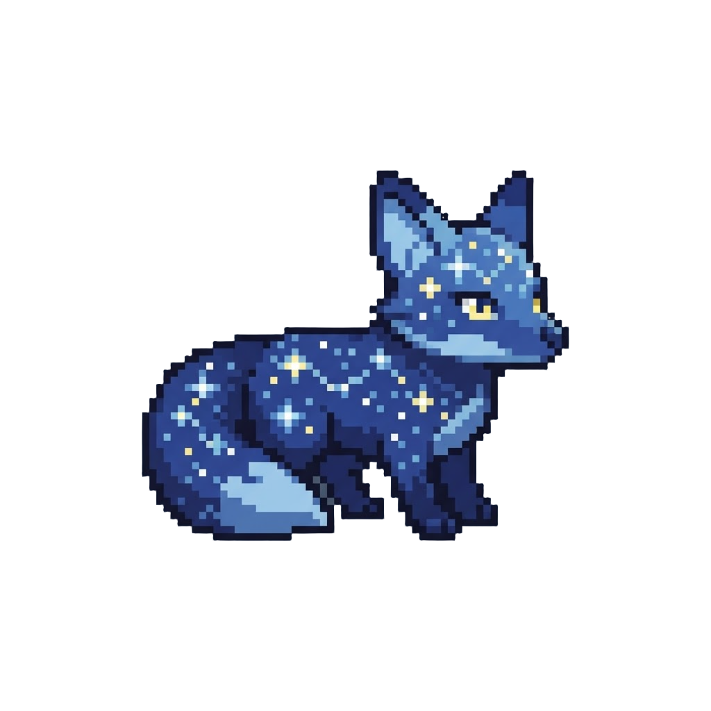A Majestic Celestial Star-fox with Radiant Starry Fur
