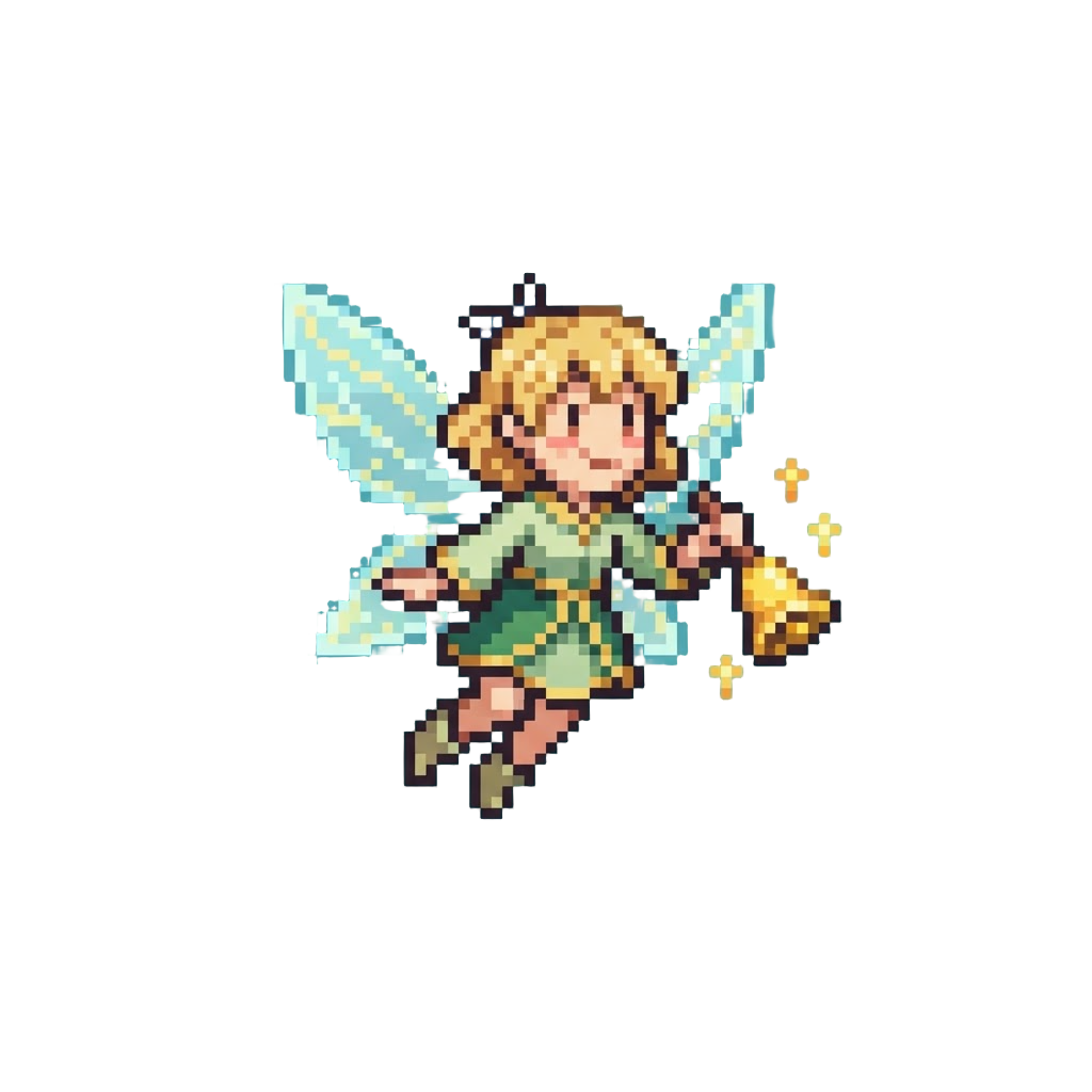 A Full-grown Spark-bell Fairy Fluttering Joyfully