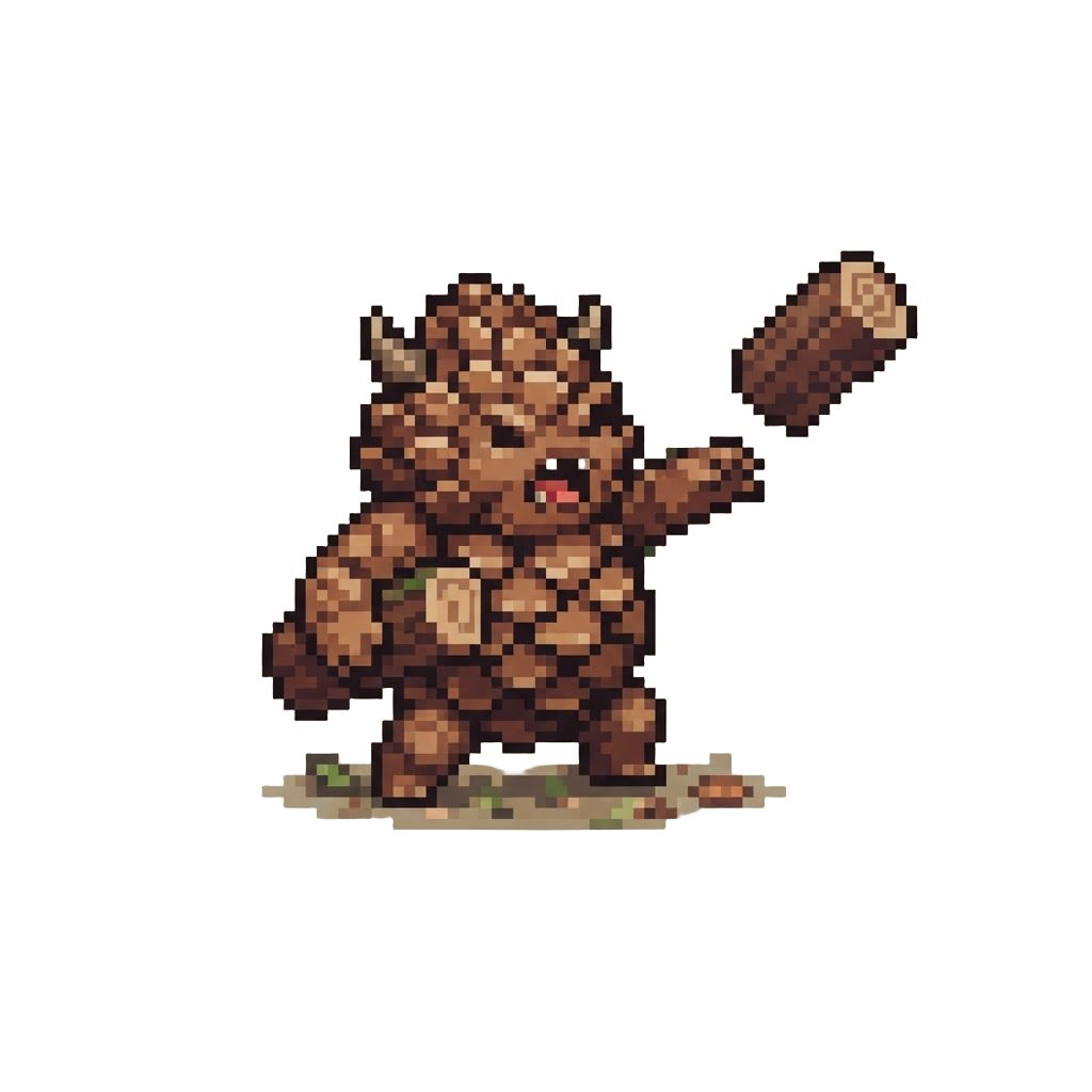A Giant Screeching Pinecone Beast Chucking Logs