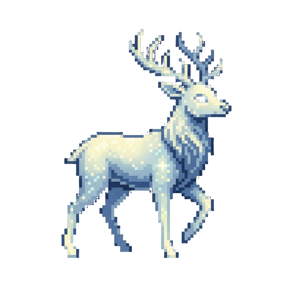 A Luminous Moonlit Stag Made of Starlight