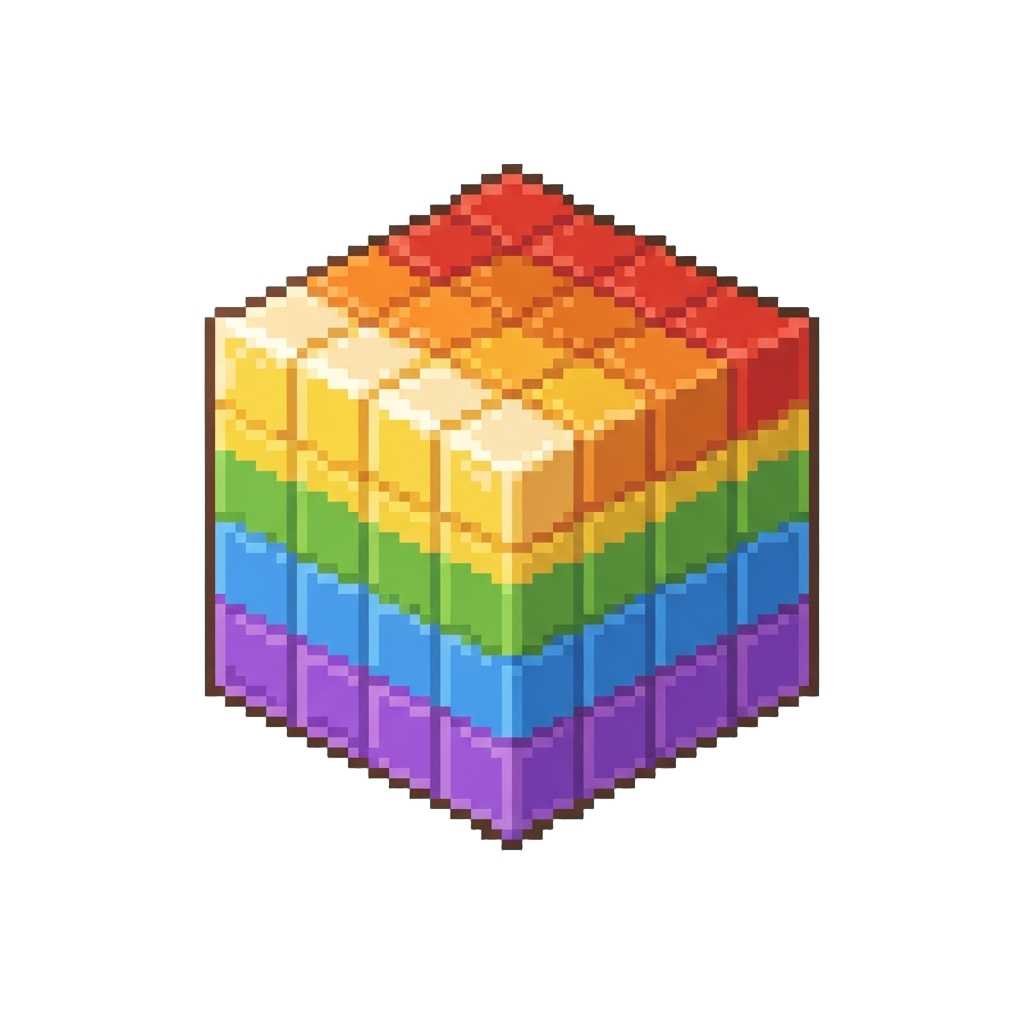 A Rainbow Grid Soap Cube