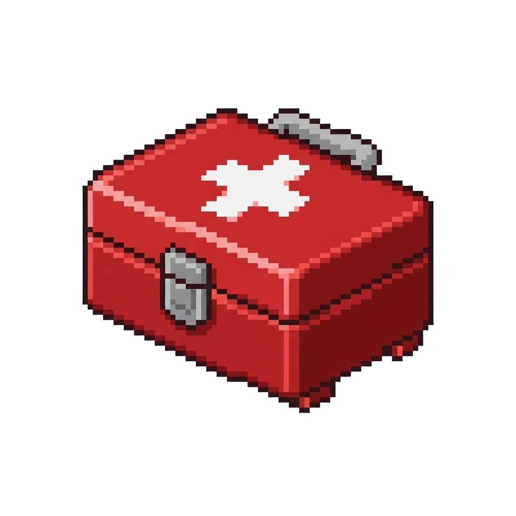 A Classic Red and White First Aid Kit