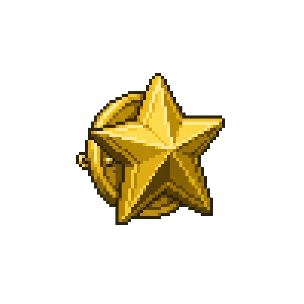 A Shiny Golden Star Badge