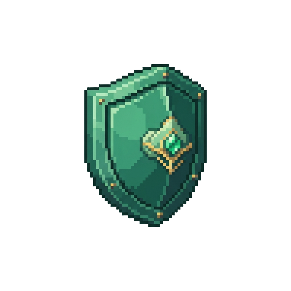 A Soft Emerald Shield Outline