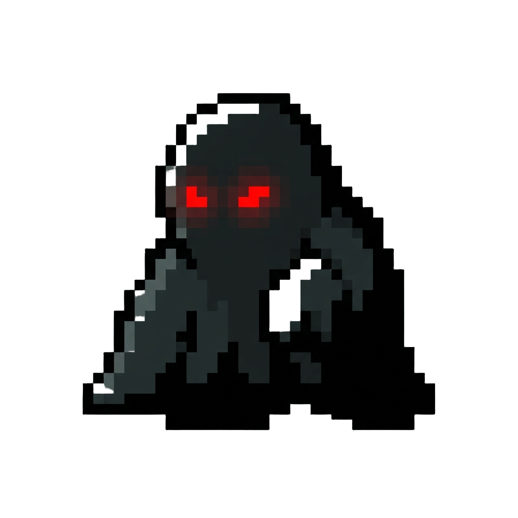 A Dark Void Silhouette with Red Glowing Eyes