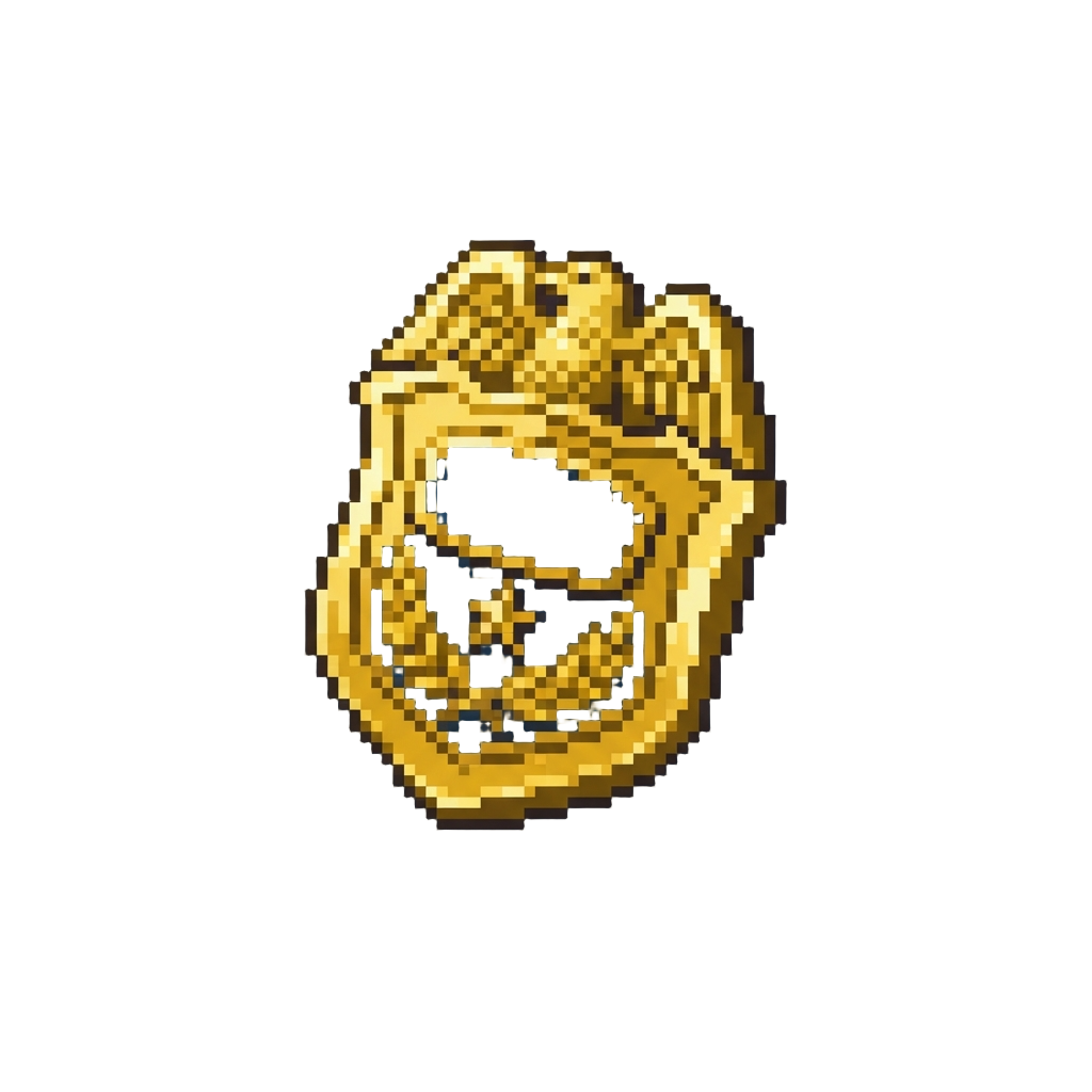 A Polished Golden Officer Badge