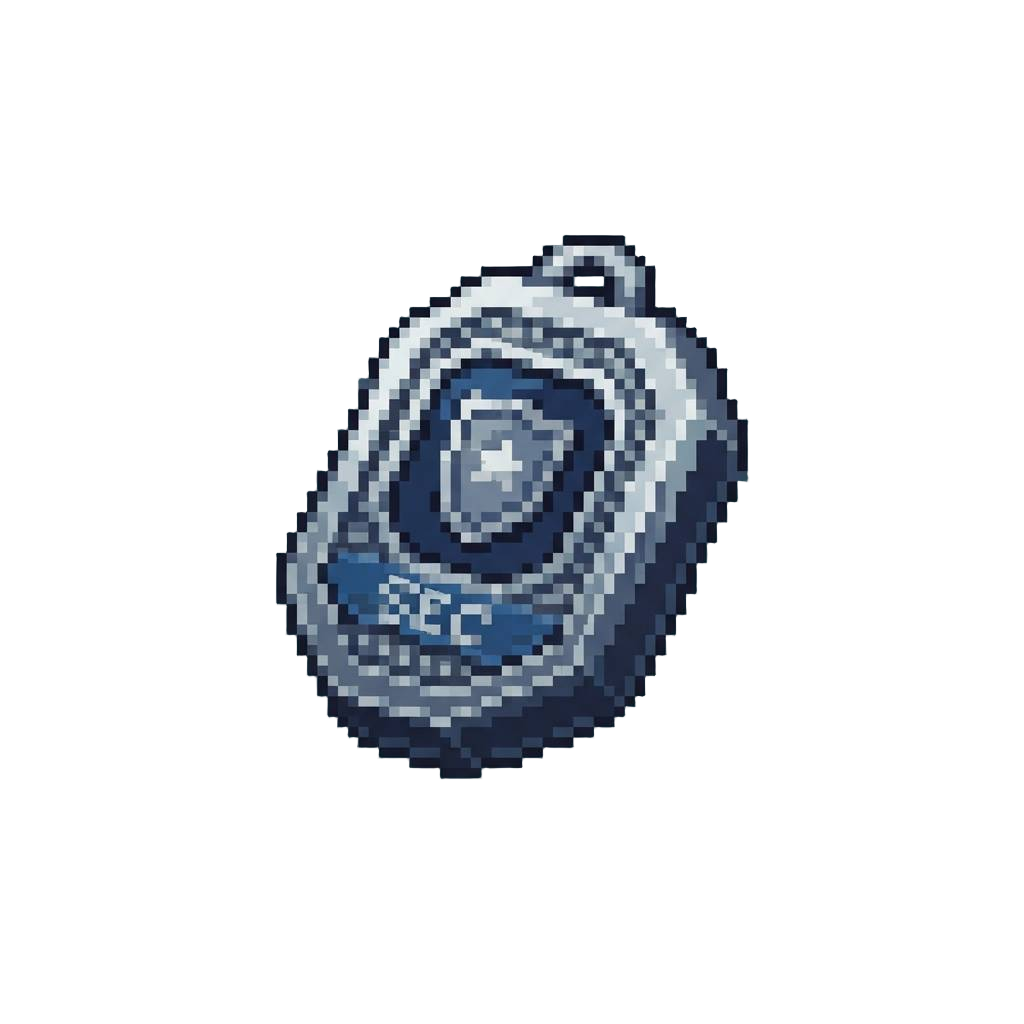 A Sleek Metallic Security Badge
