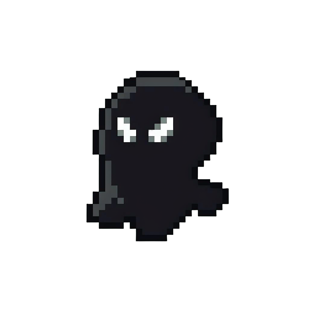 A Pitch-black Shadowy Form with Glowing White Eyes