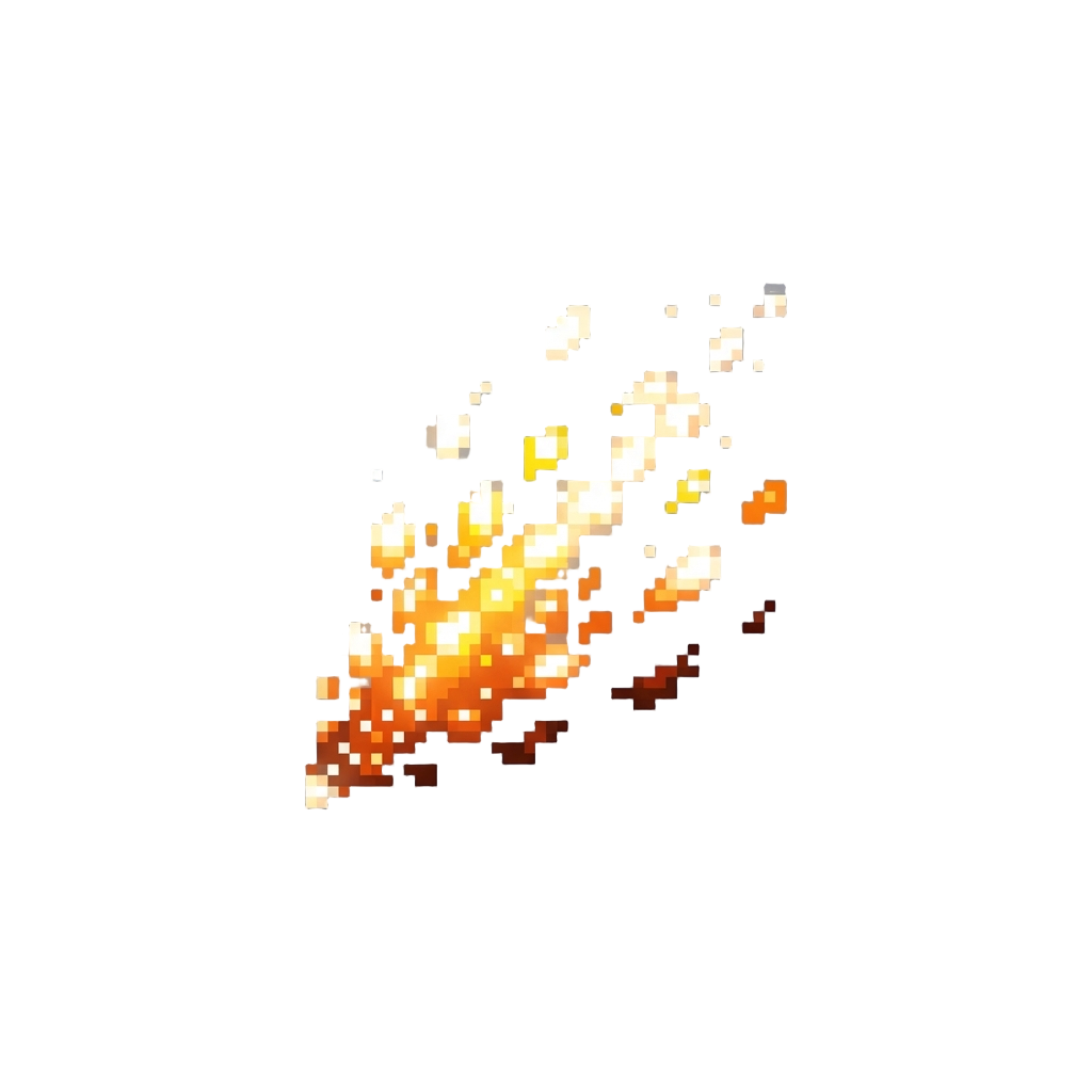 A Cascade of Glowing White-hot Sparks
