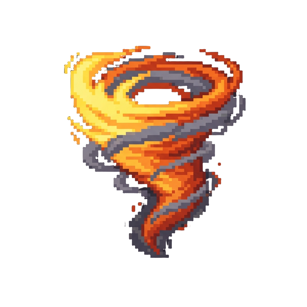 A Swirling Tornado of Fire and Smoke