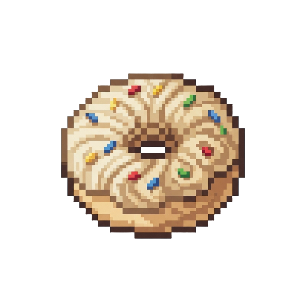 A Small Yarn Doughnut with Embroidered Sprinkles