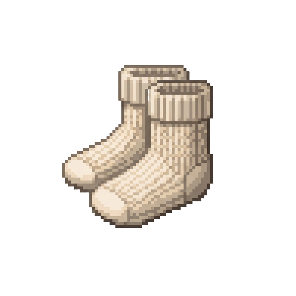 A Tiny Knitted Socks Pair for Tiny Doll Feet