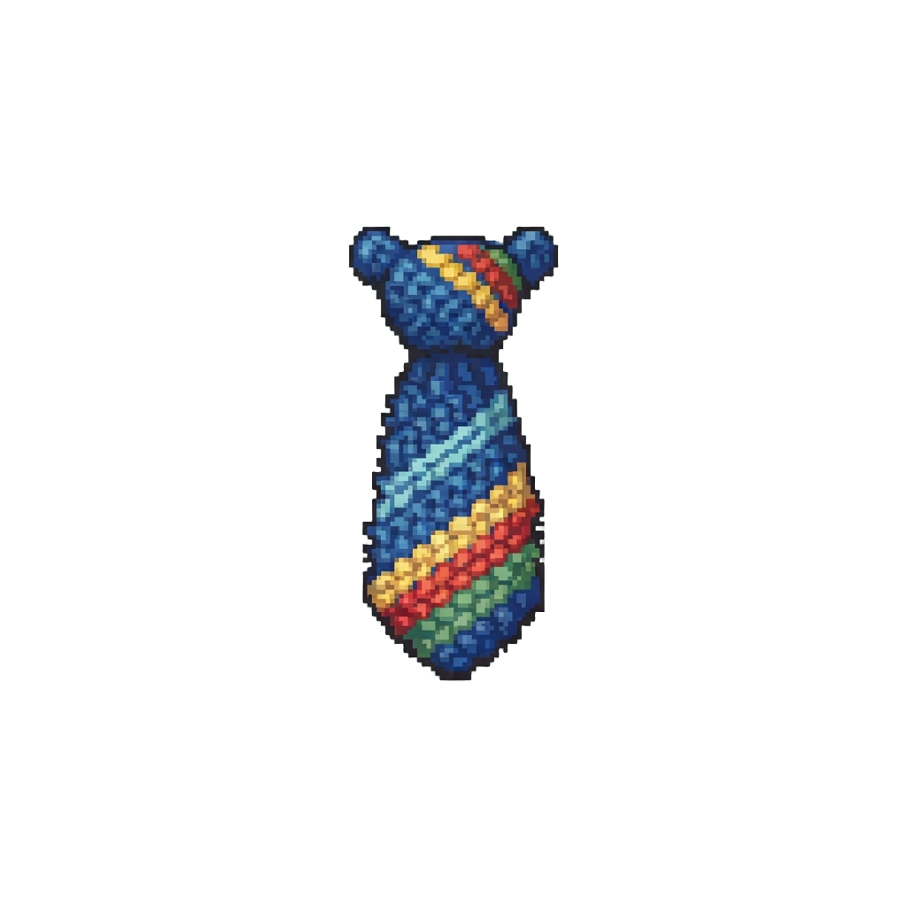 A Crocheted Necktie That Is Way Too Short