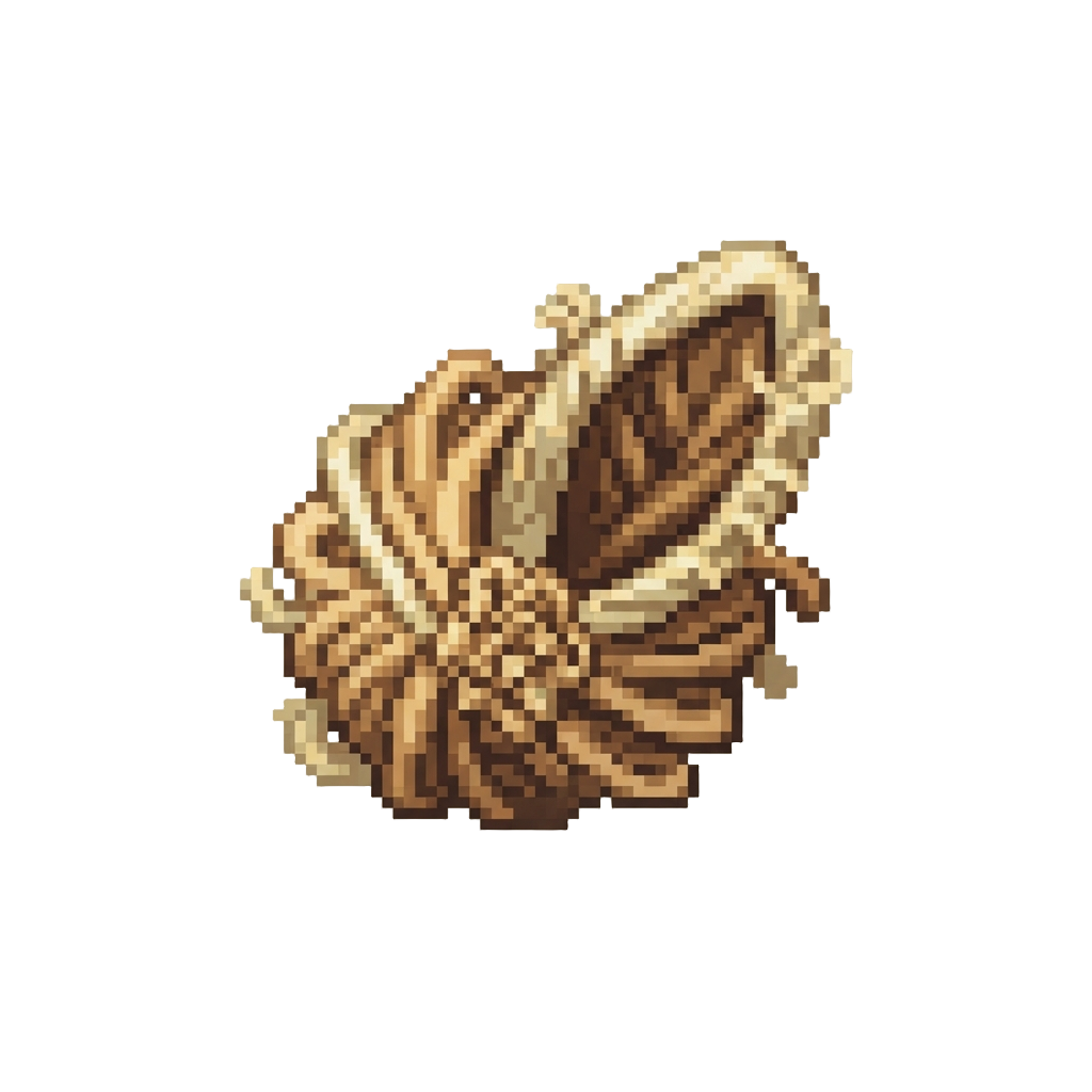 A Messy Yarn Blob Shaped Vaguely Like a Giraffe Ear