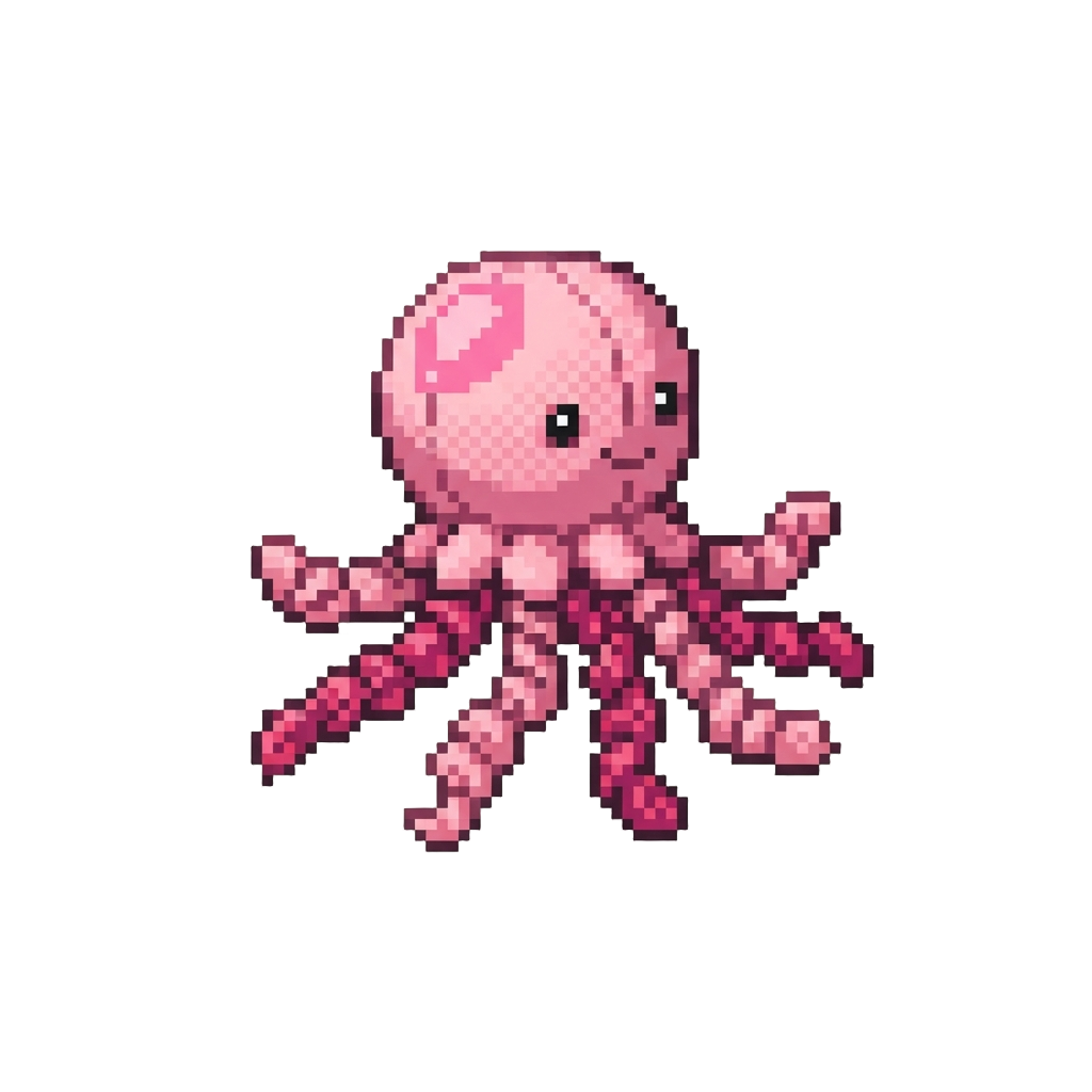 A Tiny Plush Octopus with Long Wiggly Yarn Legs