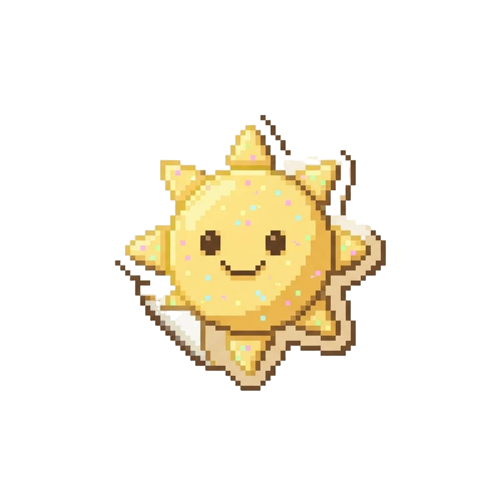 A Pastel Glitter Sun Sticker