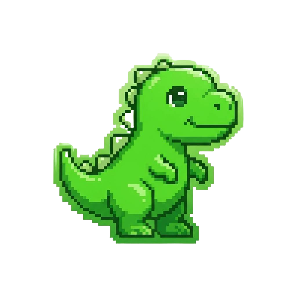 A Bright Green Dinosaur Sticker