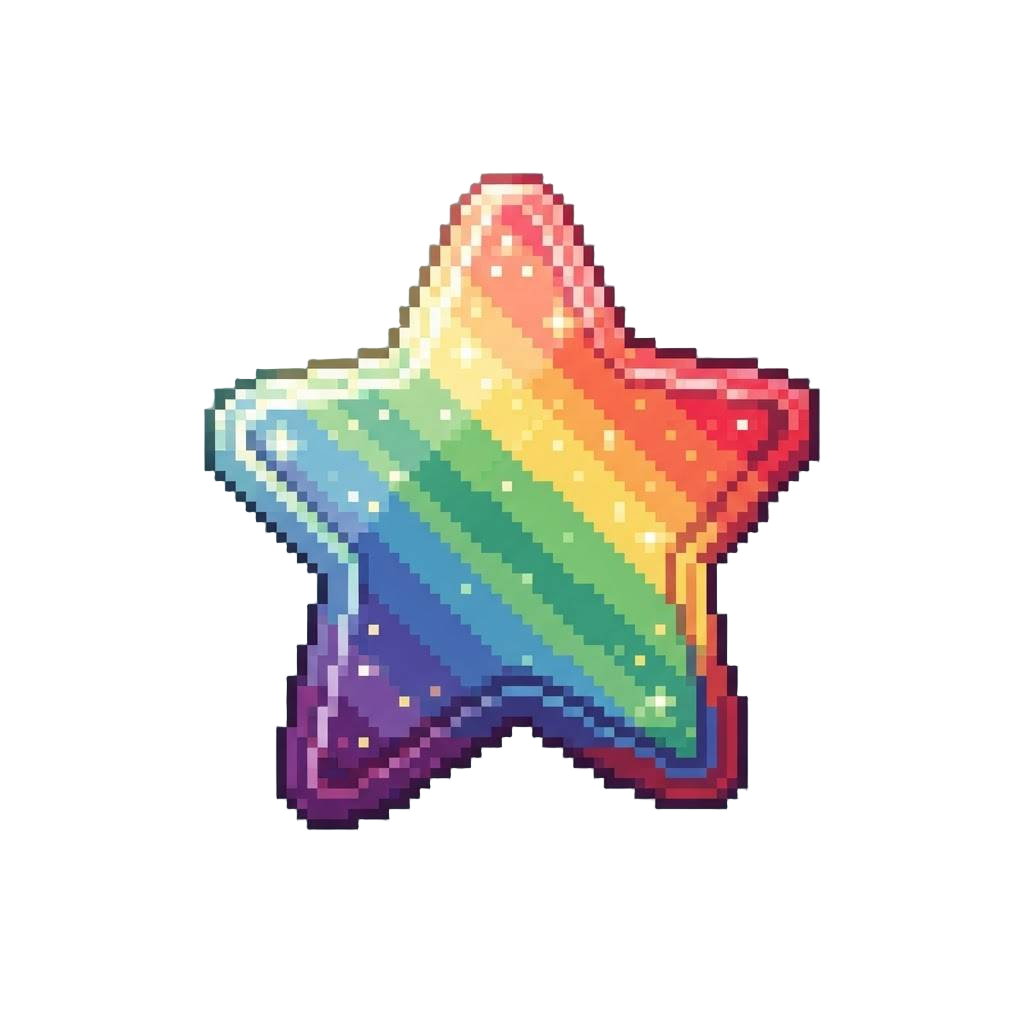 A Giant Rainbow Glitter Star Sticker