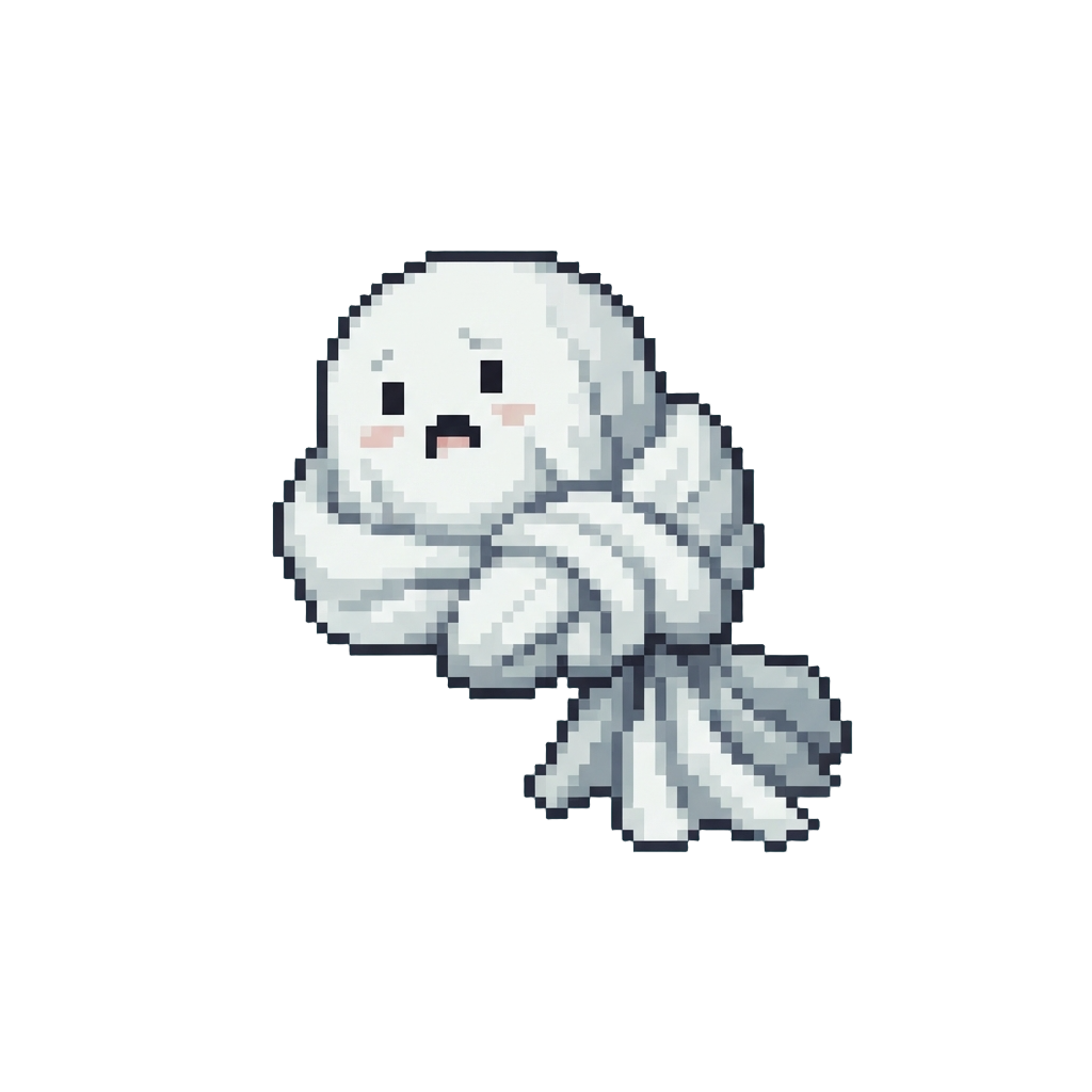 A Little Bumbling Bedsheet Phantom That Accidentally Ties Itself Into a Knot