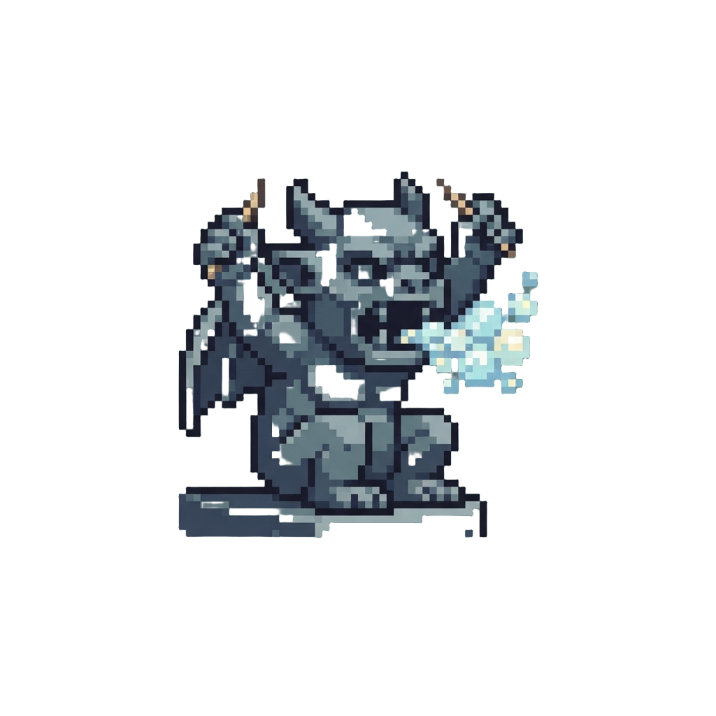 A Miniature Gargoyle Gargling Soapy Bubbles While Waving Tiny Toothpick Claws