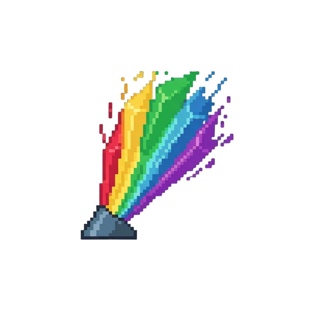 A Flashing Rainbow Spotlight Beam