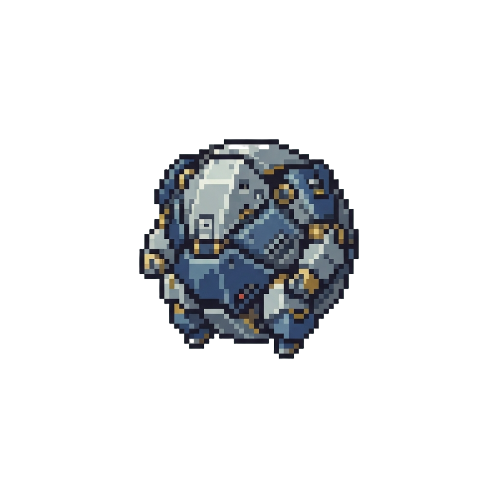 A Mech Stuck Mid-fold Resembling a Metal Origami Ball