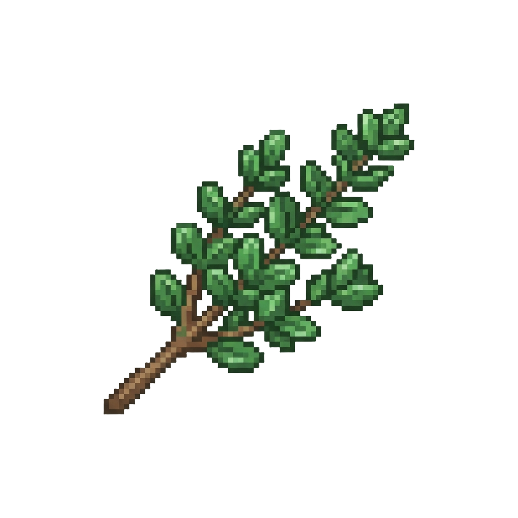 A Glossy Sprig of Green Thyme