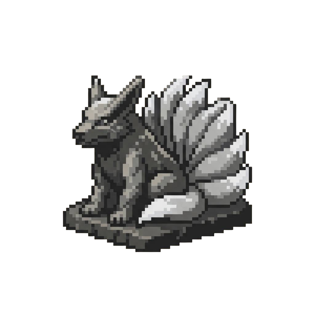 A Colossal Nine-tails Stone Effigy Mountain