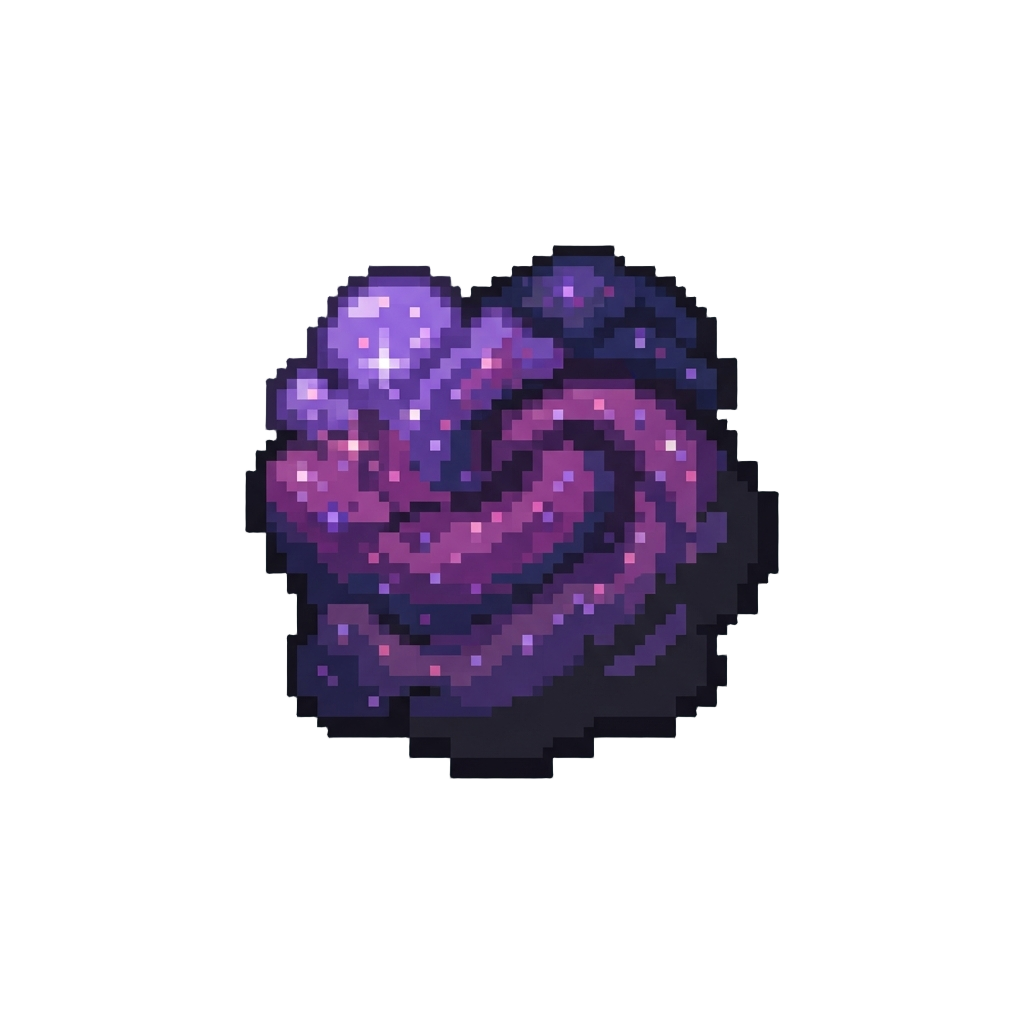 Cosmic Purple Glitter Clouds