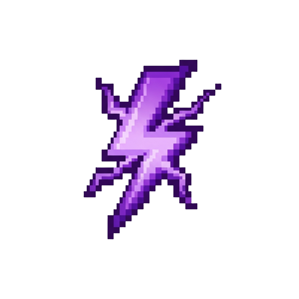 A Glowing Purple Lightning Flash