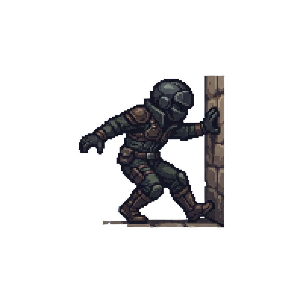 A Brief Balance Stumble Into a Tactical Wall Lean