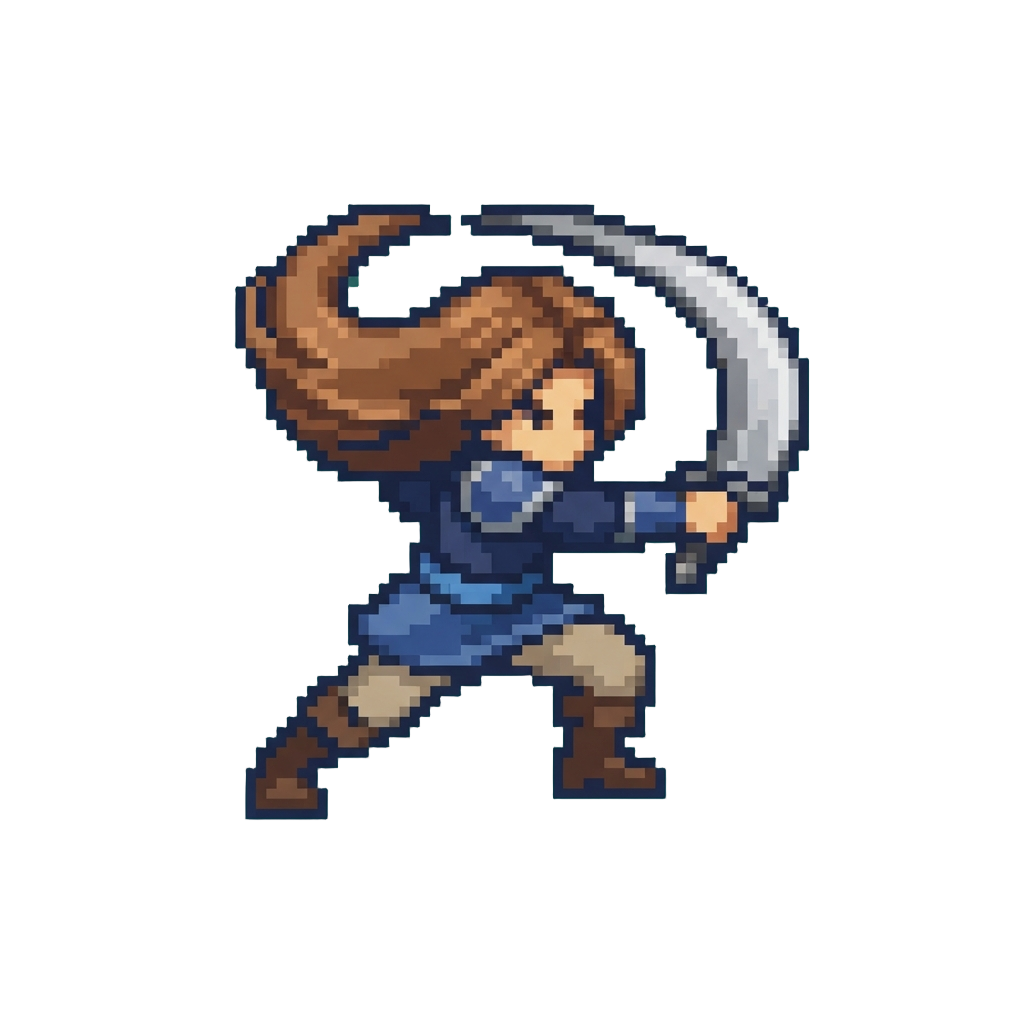 A Sweeping Follow-through Pose and Subtle Hair Flip