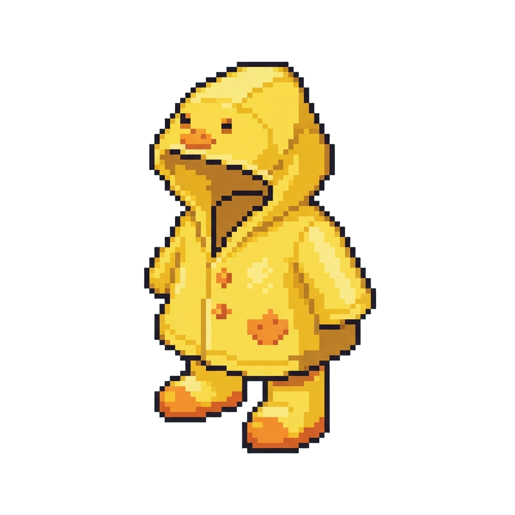 A Bright Yellow Duckling Rain Apron Outfit