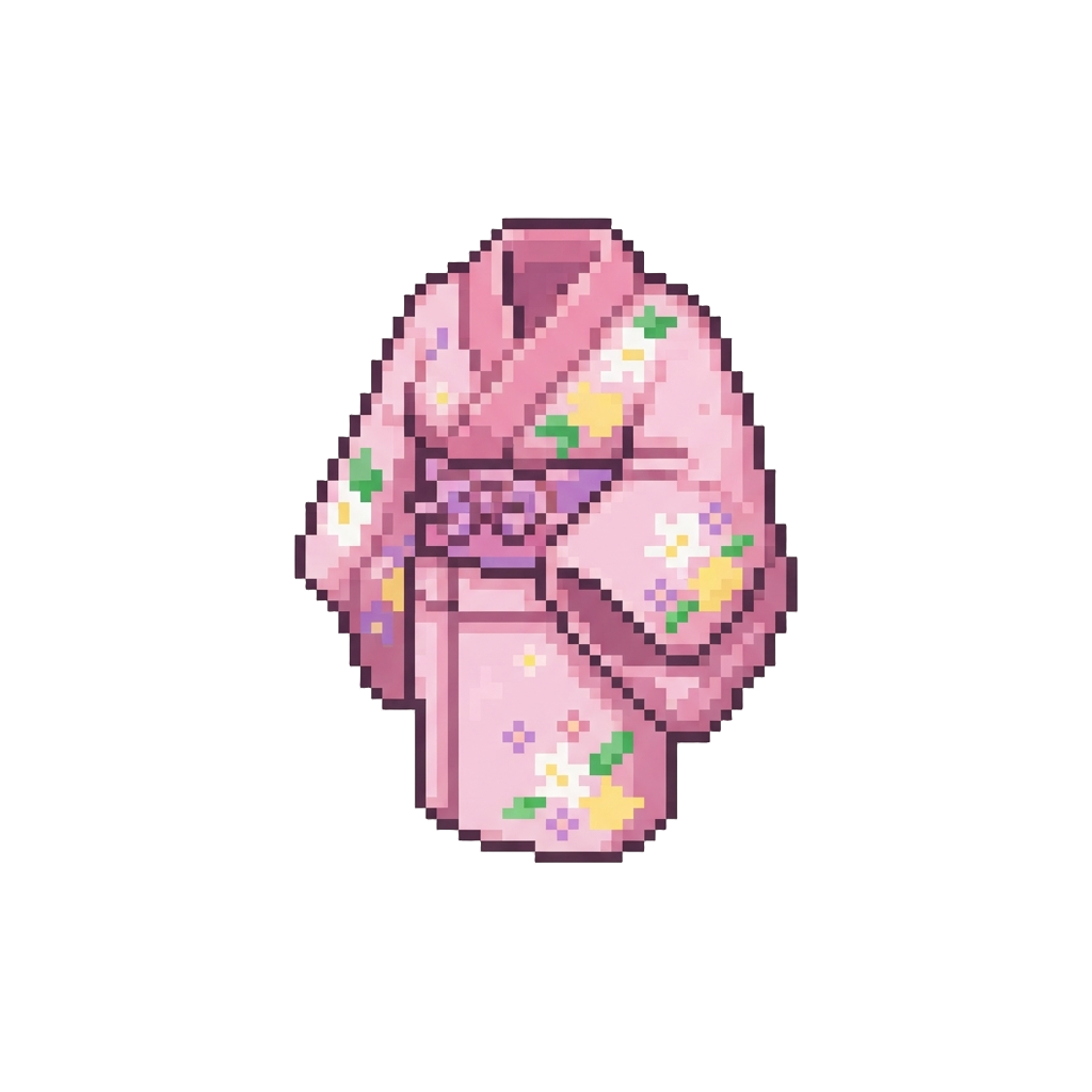 A Cute Pastel Pink Floral Festival Yukata
