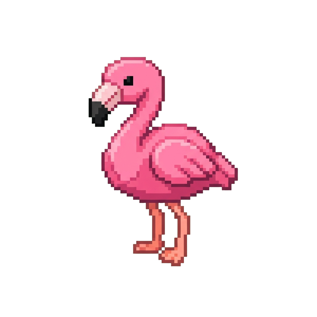 A Bright Pink Plush Flamingo