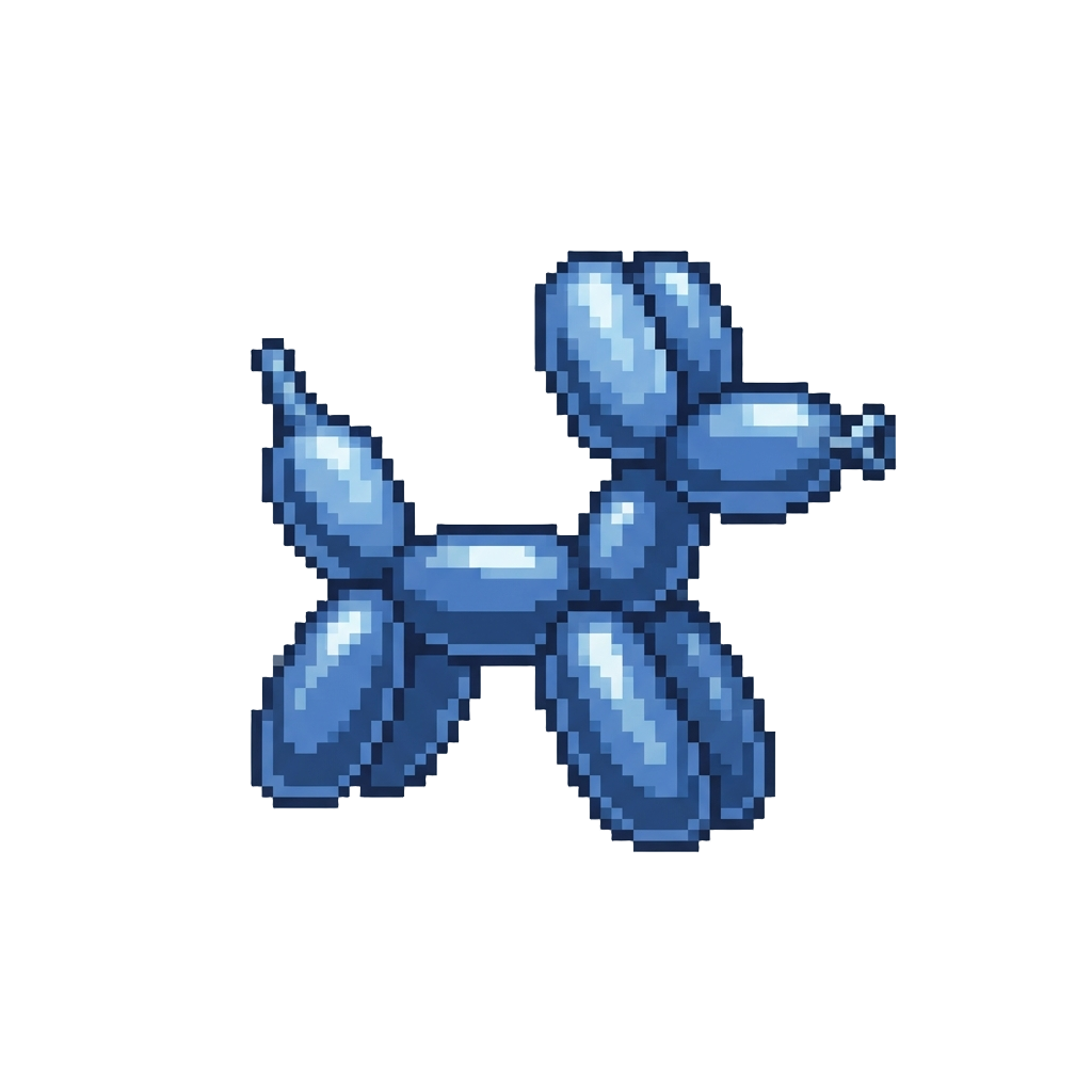 A Shiny Metallic Balloon Dog