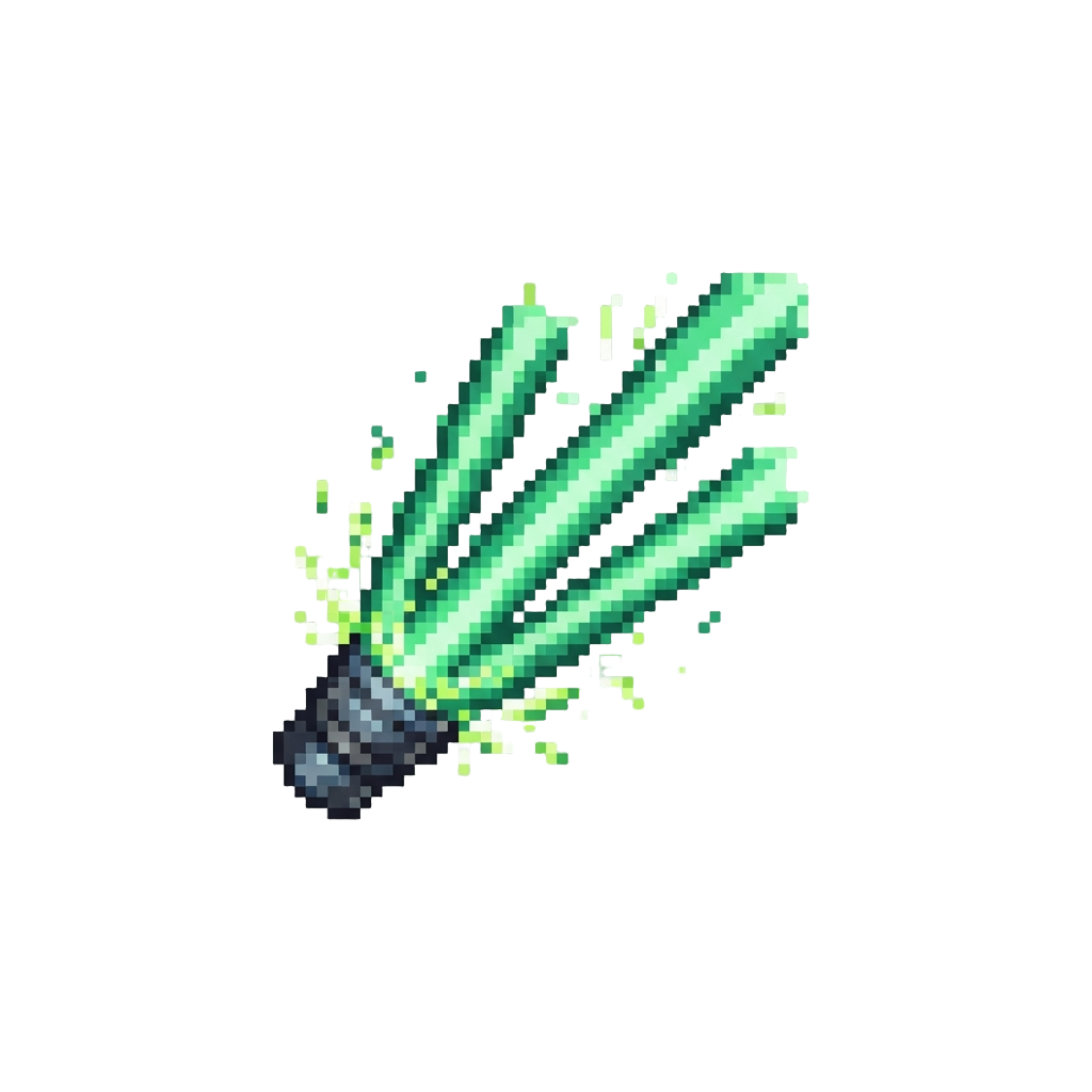 Emerald Green Lasers and Sparks