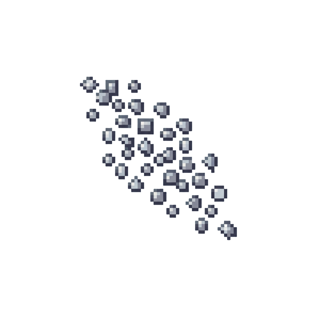 A Cascade of Shimmering Silver Confetti